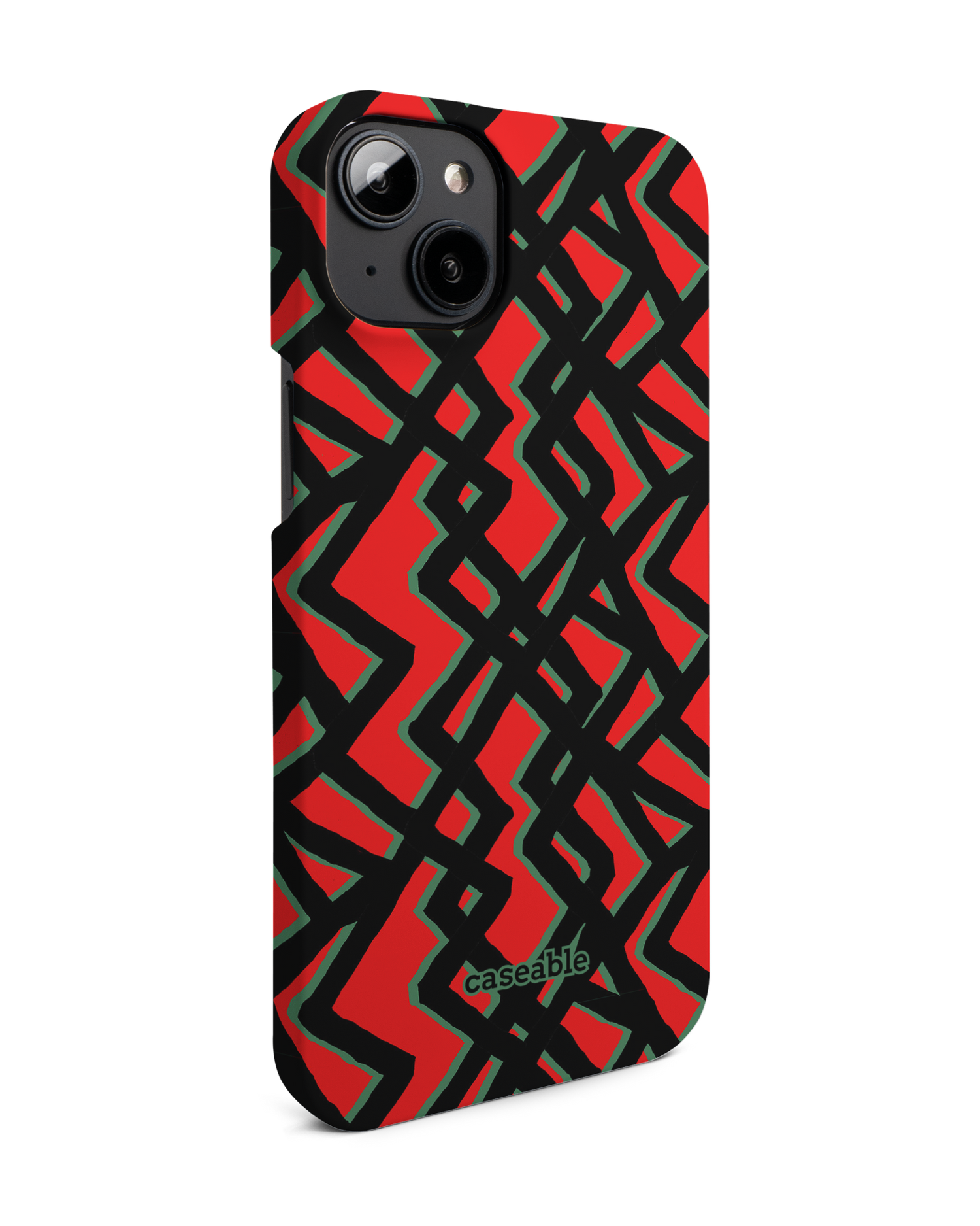 Fences Pattern Hard Shell Phone Case for Apple iPhone 14 Plus: View from the left side
