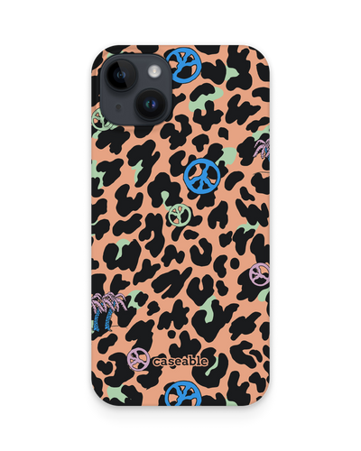 Leopard Peace Palms Hard Shell Phone Case for Apple iPhone 14 Plus