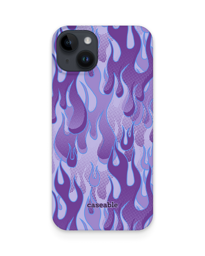 Purple Flames Hard Shell Phone Case for Apple iPhone 14 Plus