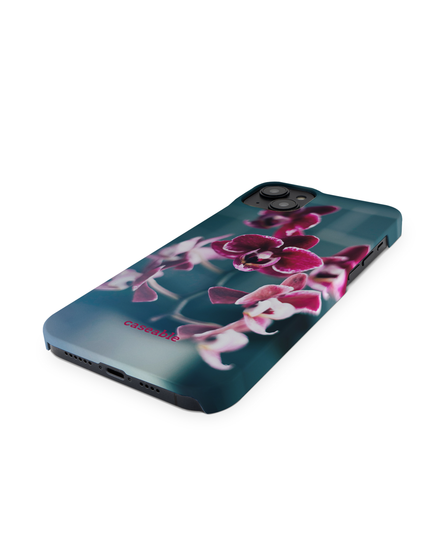 Orchid Hard Shell Phone Case for Apple iPhone 14 Plus: Perspective view