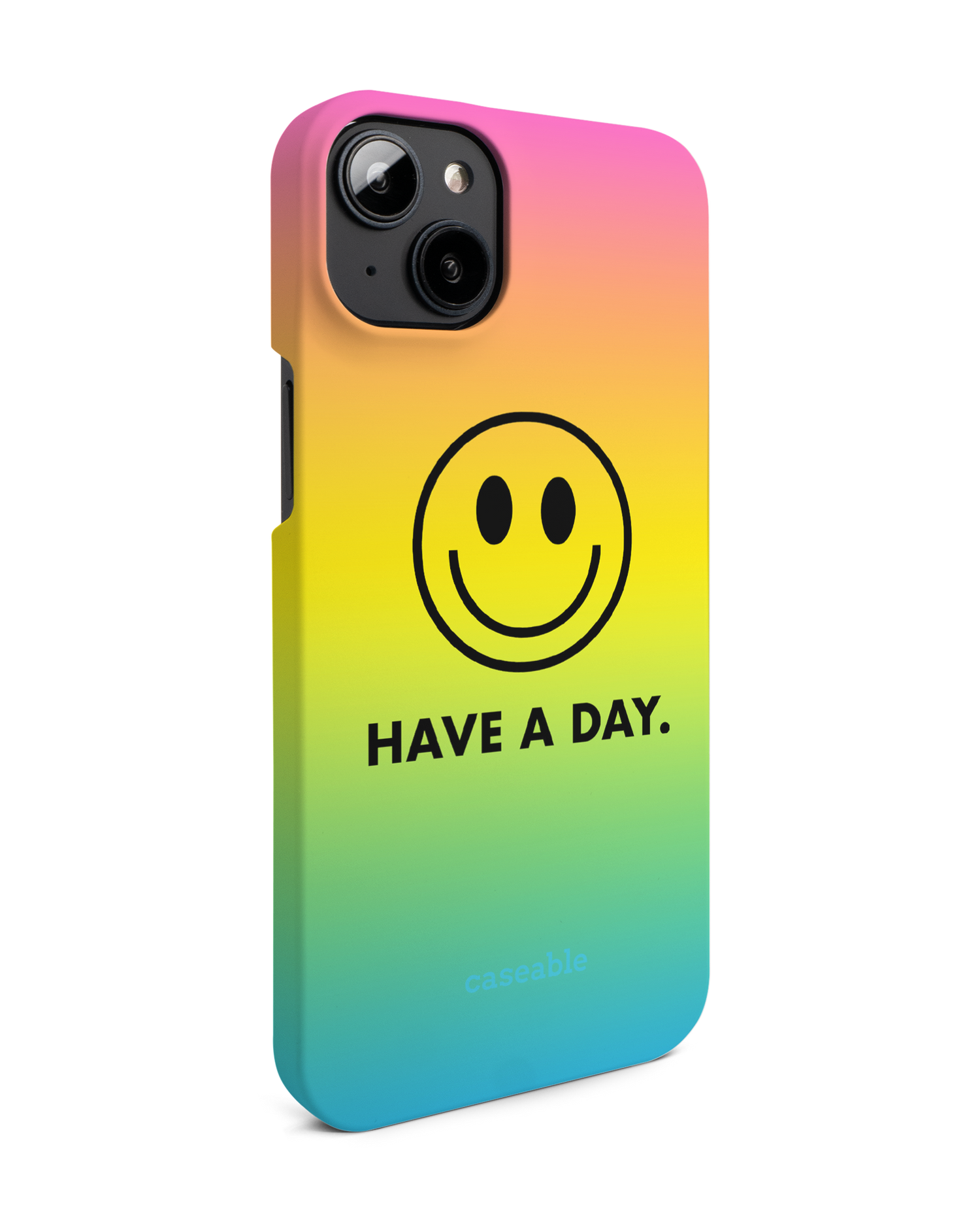 Have A Day Hard Shell Phone Case for Apple iPhone 14 Plus: View from the left side