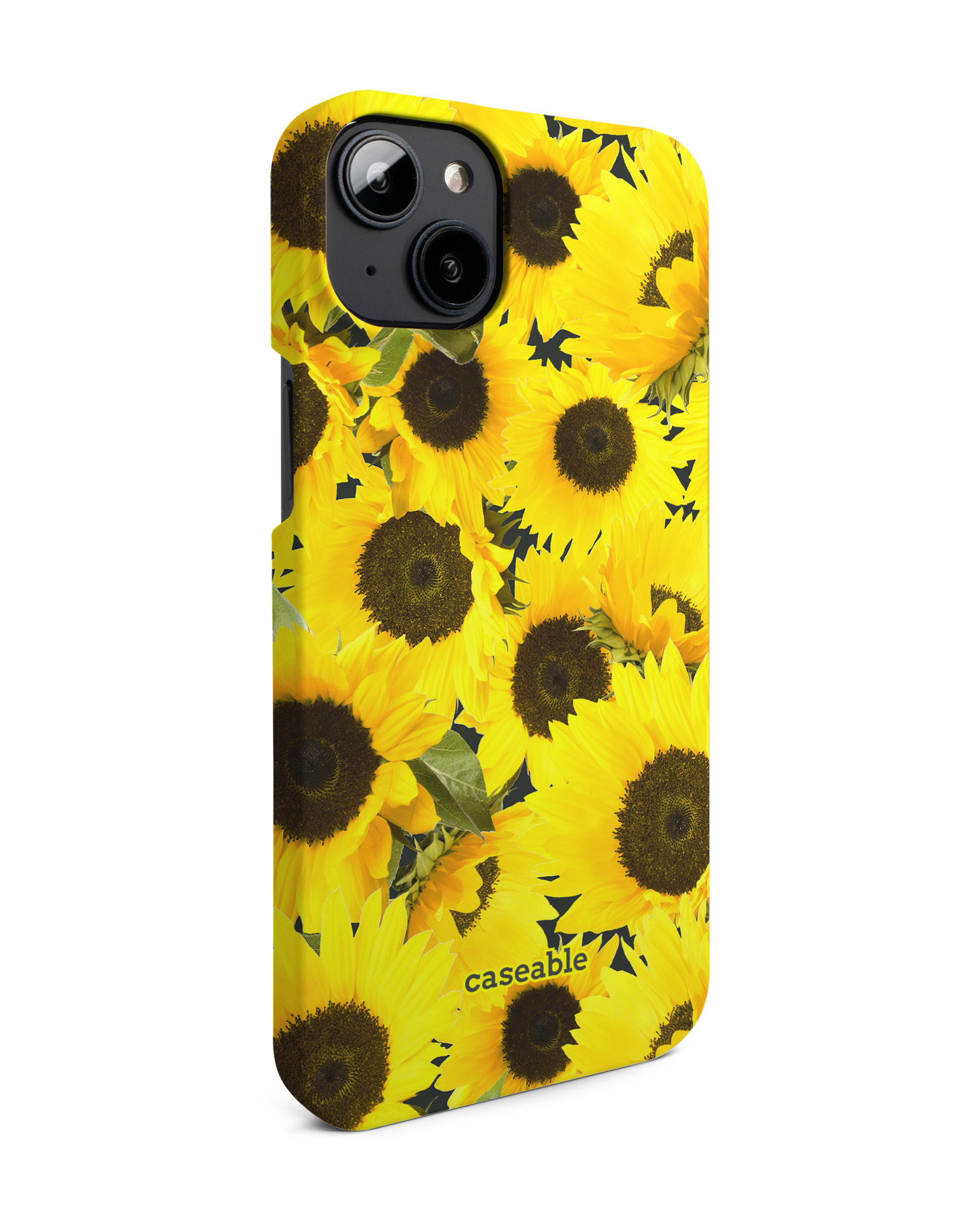 Sunflowers Hard Shell Phone Case for Apple iPhone 14 Plus: View from the left side