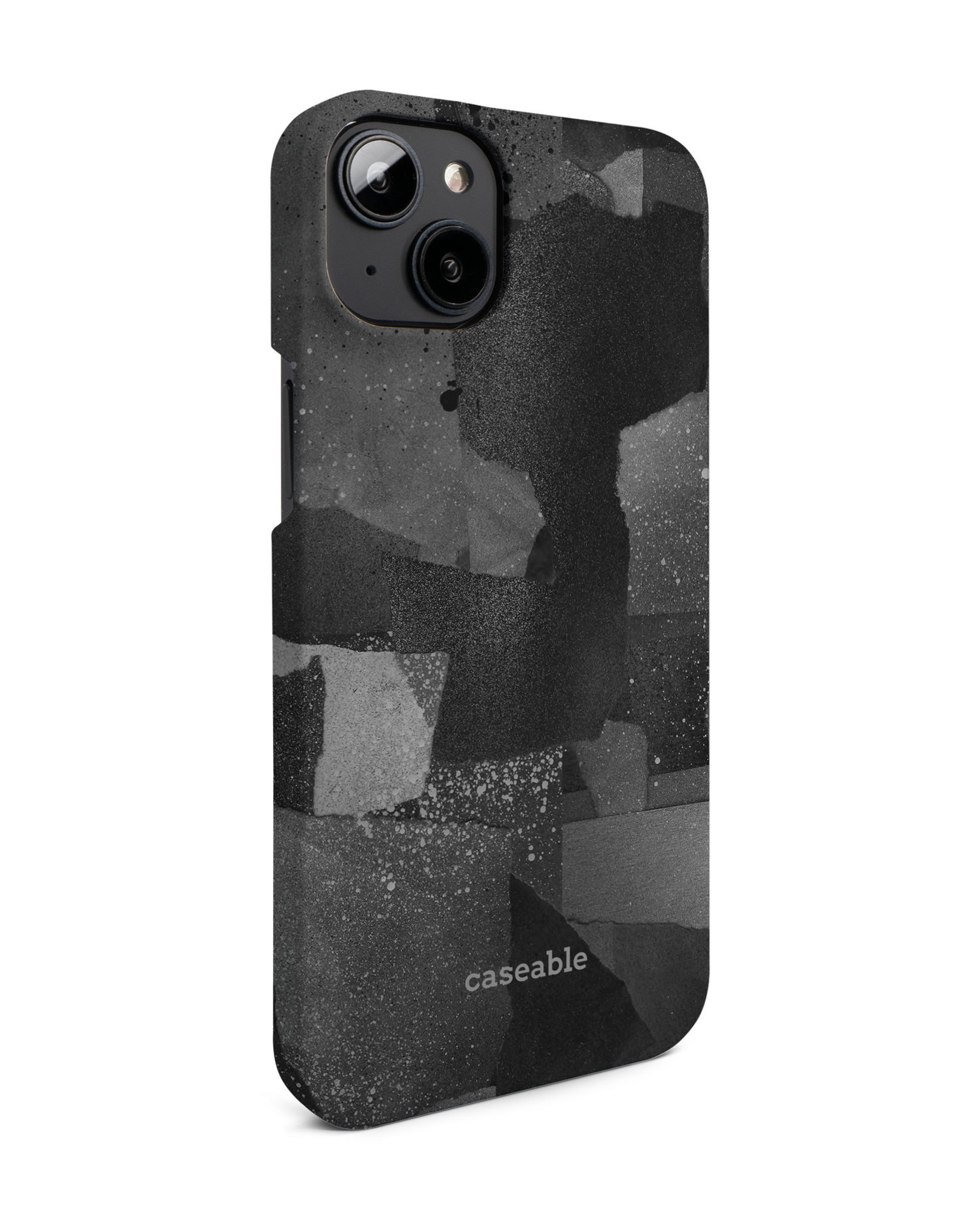 Torn Paper Collage Hard Shell Phone Case for Apple iPhone 14 Plus: View from the left side