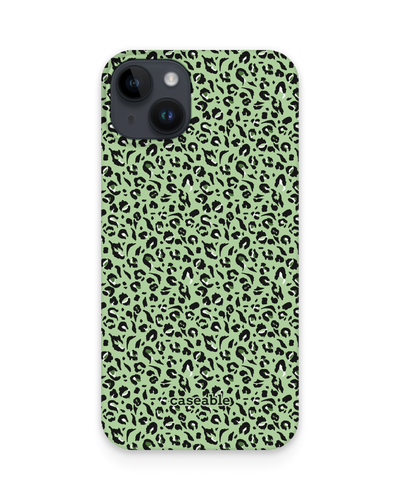 Mint Leopard Hard Shell Phone Case for Apple iPhone 15 Plus