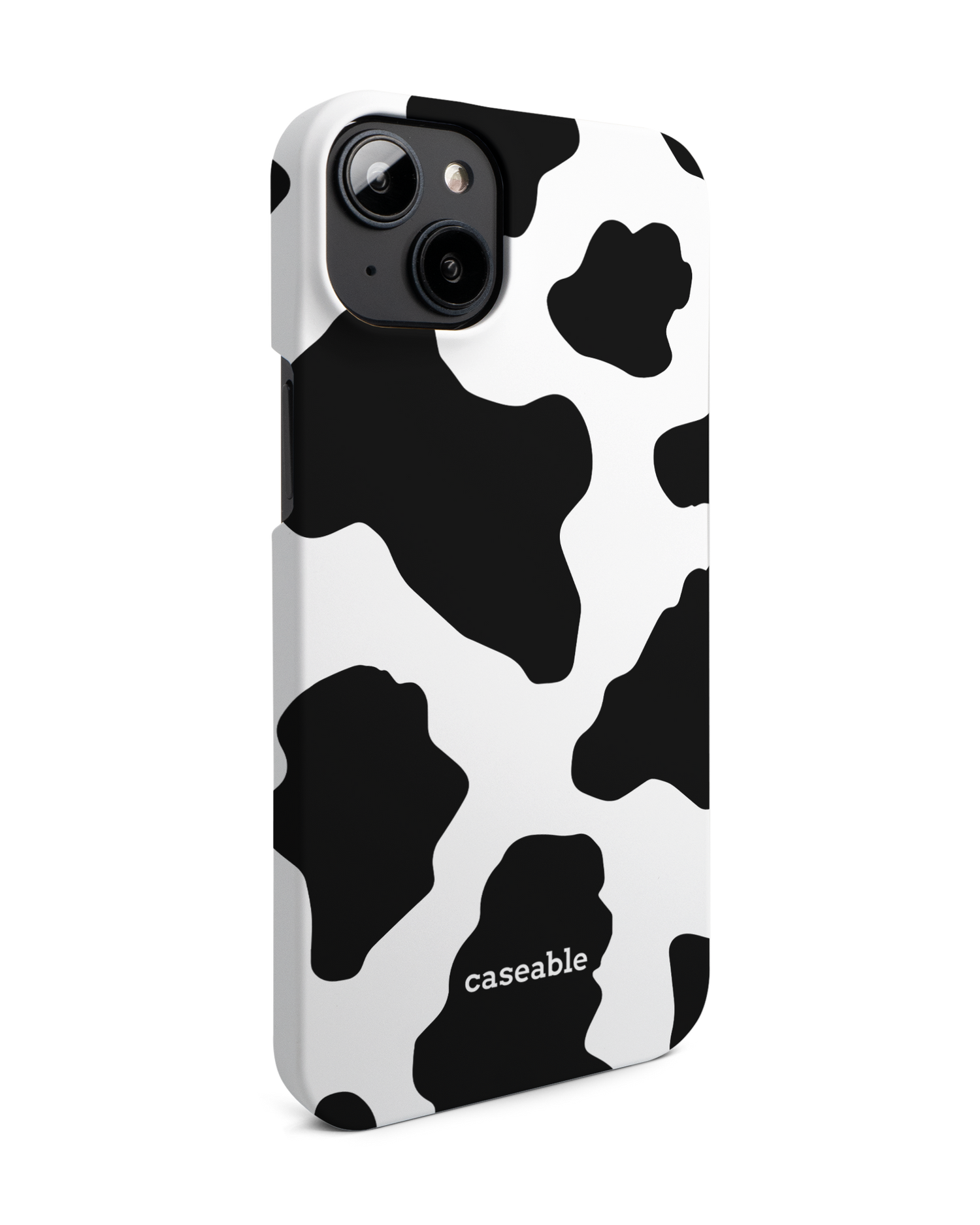 Cow Print 2 Hard Shell Phone Case for Apple iPhone 14 Plus: View from the left side