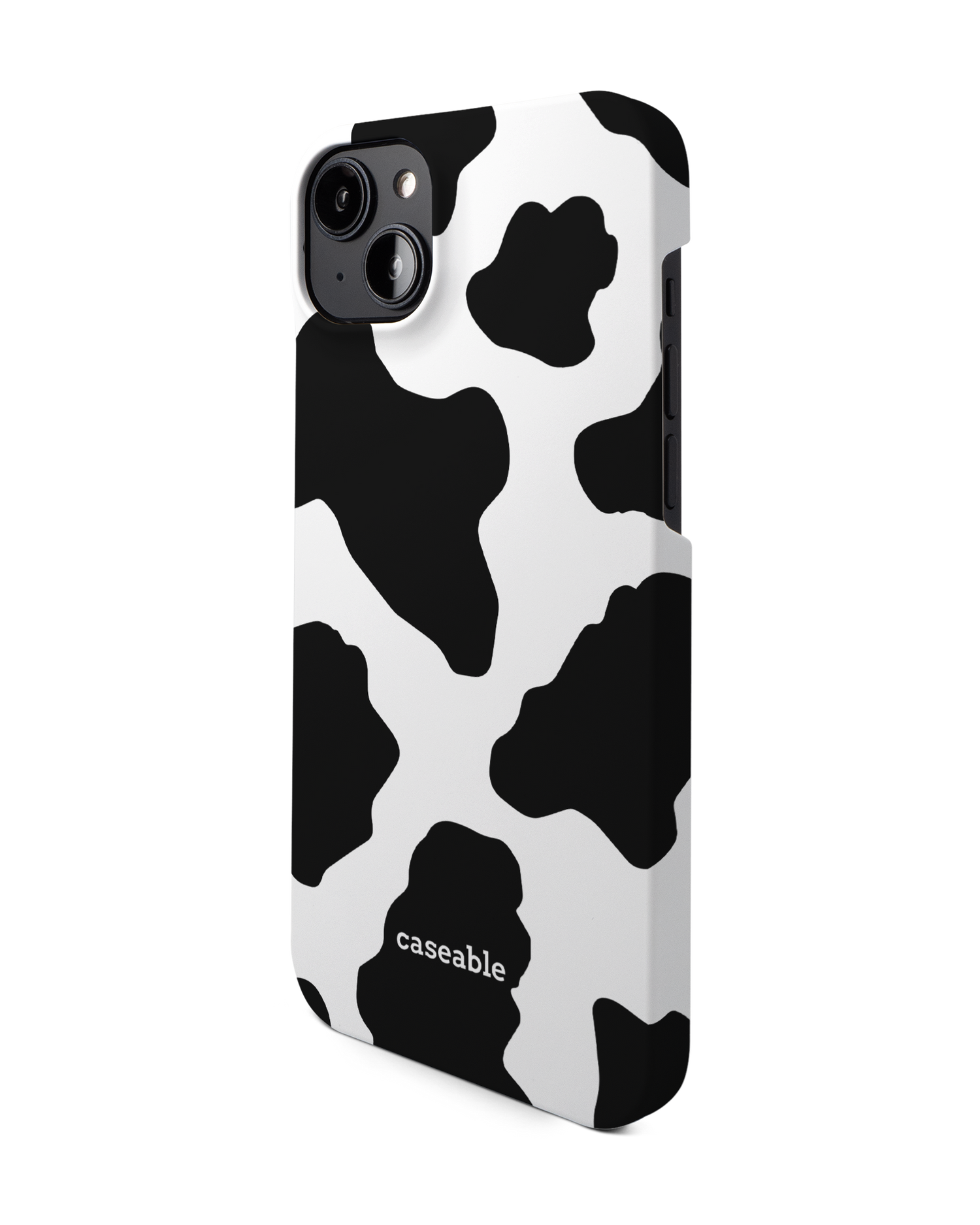 Cow Print 2 Hard Shell Phone Case for Apple iPhone 14 Plus: View from the right side