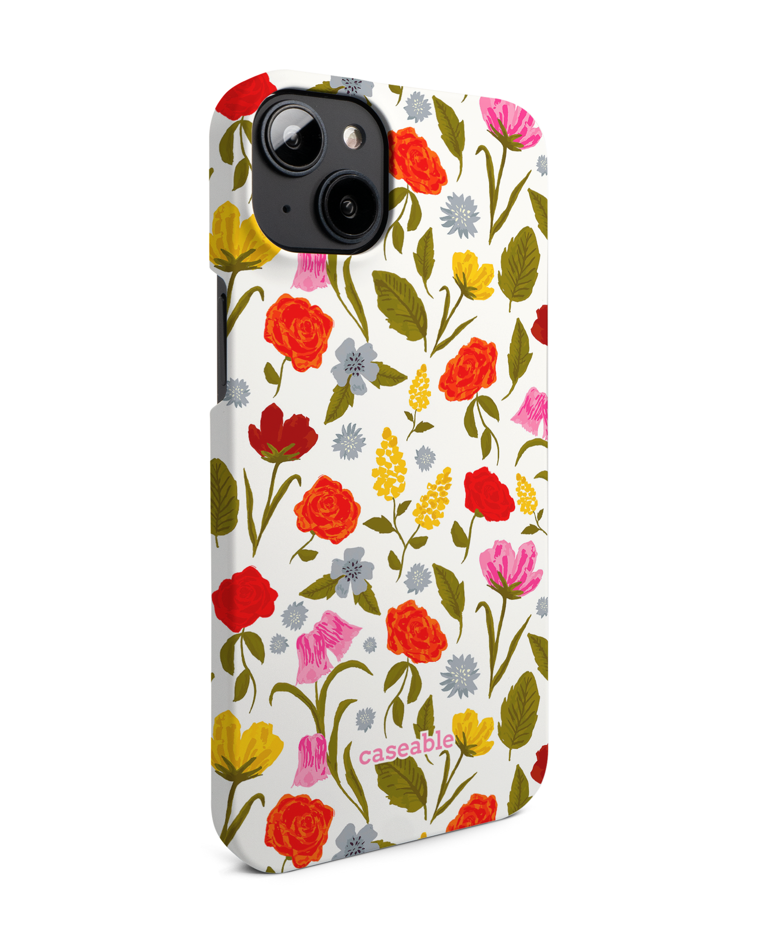 Botanical Beauties Hard Shell Phone Case for Apple iPhone 14 Plus: View from the left side