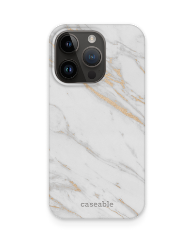 Gold Marble Elegance Hard Shell Phone Case for Apple iPhone 14 Pro
