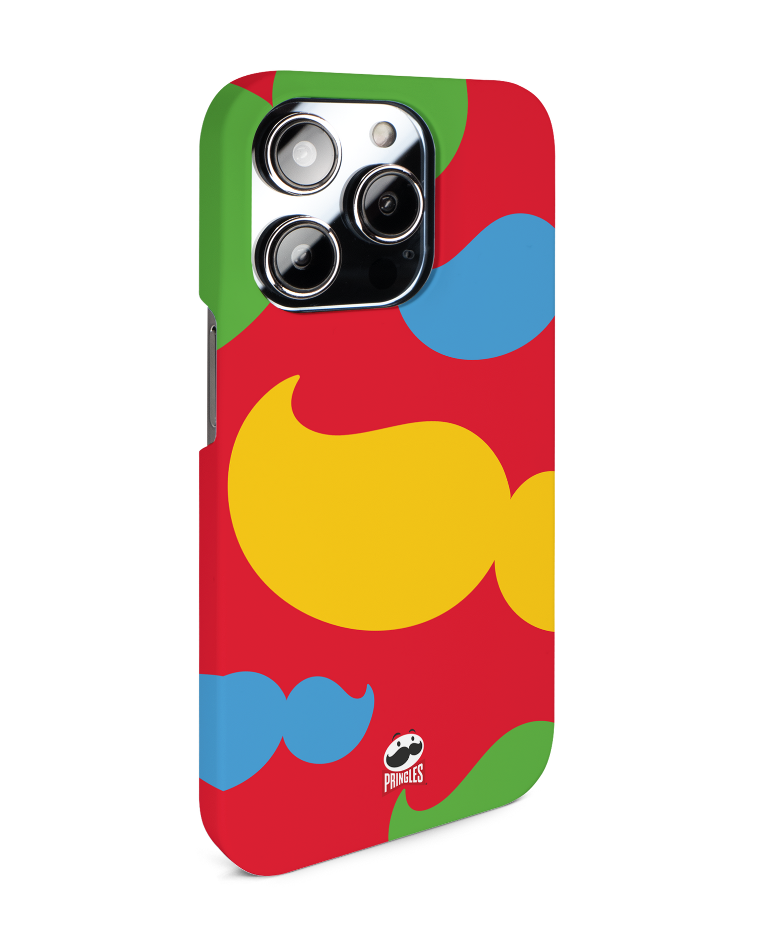 Pringles Moustache Hard Shell Phone Case for Apple iPhone 14 Pro: View from the left side