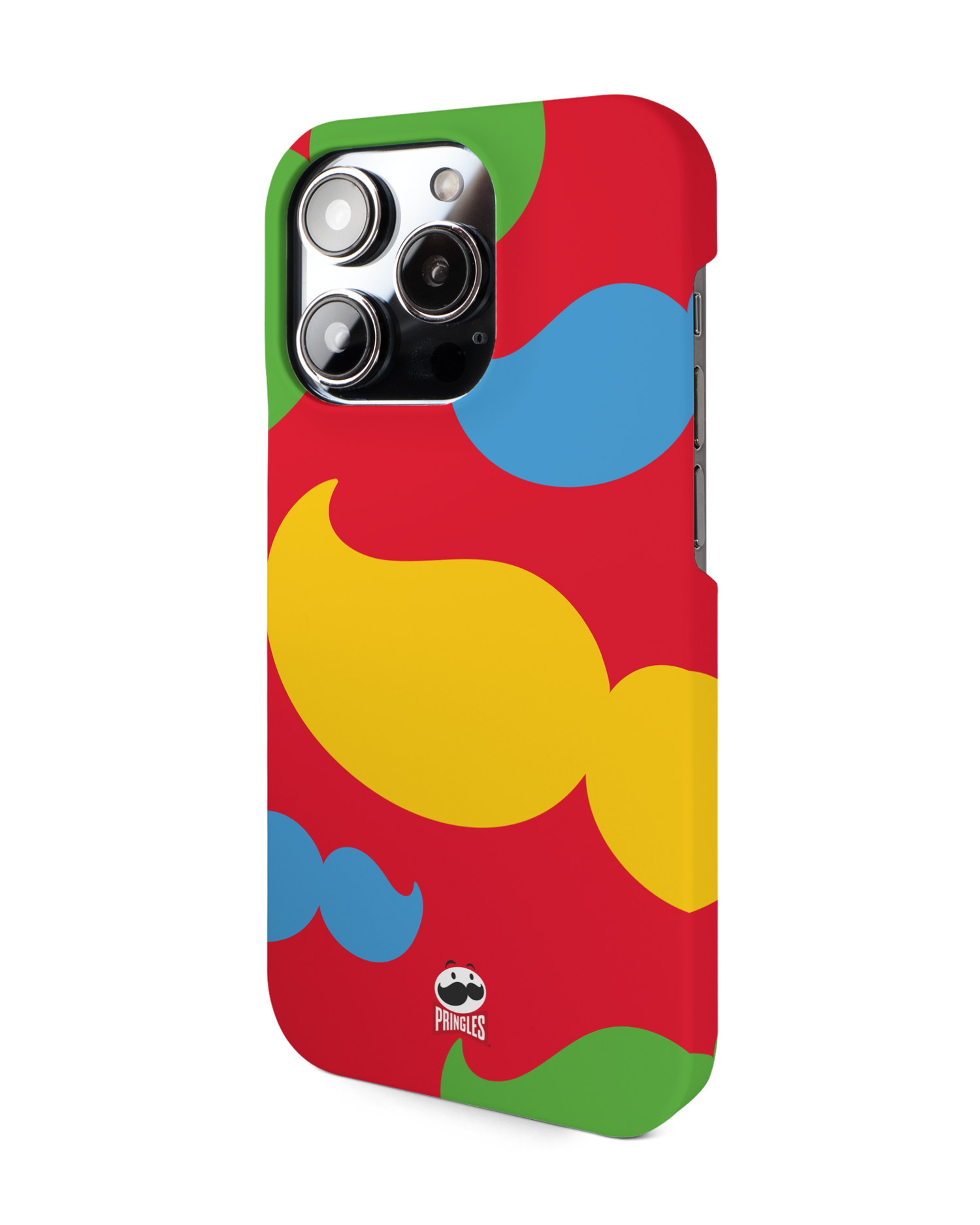 Pringles Moustache Hard Shell Phone Case for Apple iPhone 14 Pro: View from the right side