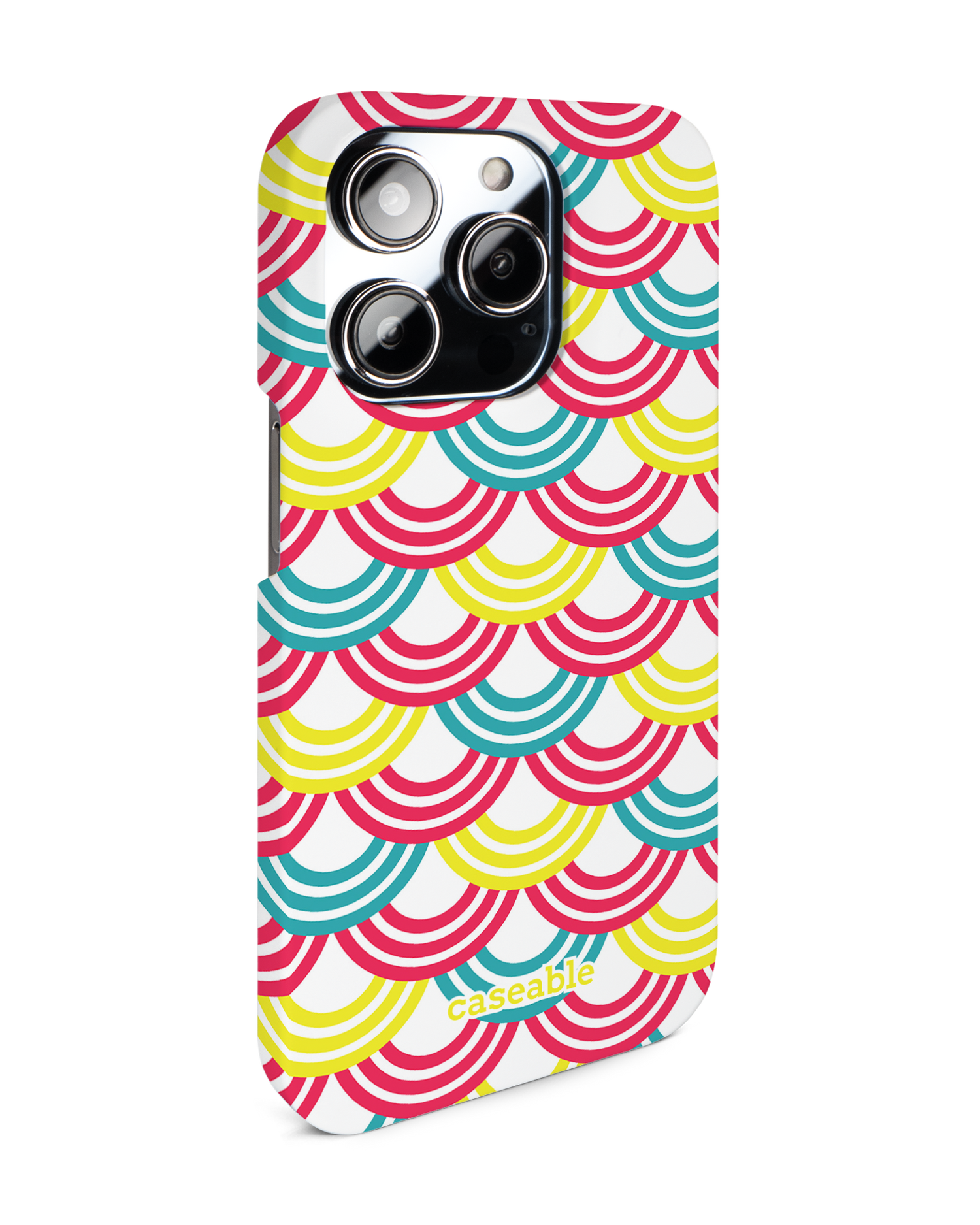 Rainbow Hard Shell Phone Case for Apple iPhone 14 Pro: View from the left side