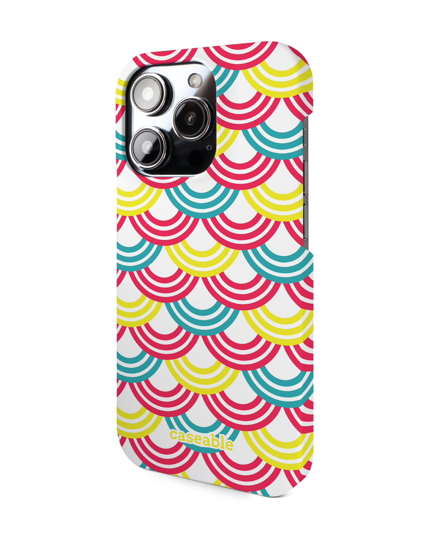 Rainbow Hard Shell Phone Case for Apple iPhone 14 Pro: View from the right side
