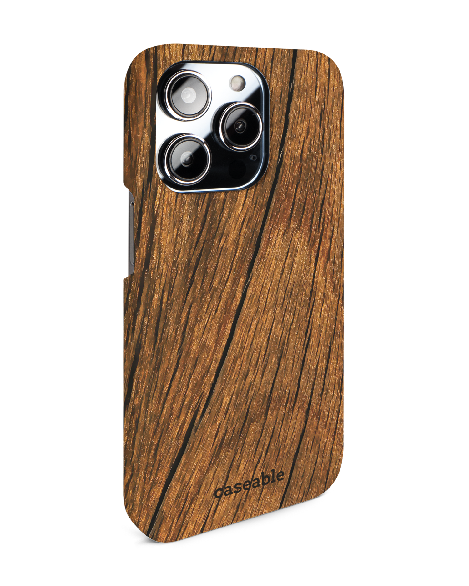 Wood Hard Shell Phone Case for Apple iPhone 14 Pro: View from the left side