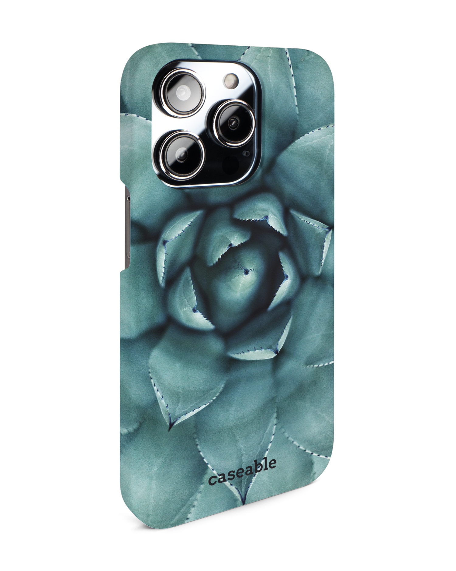 Beautiful Succulent Hard Shell Phone Case for Apple iPhone 14 Pro: View from the left side