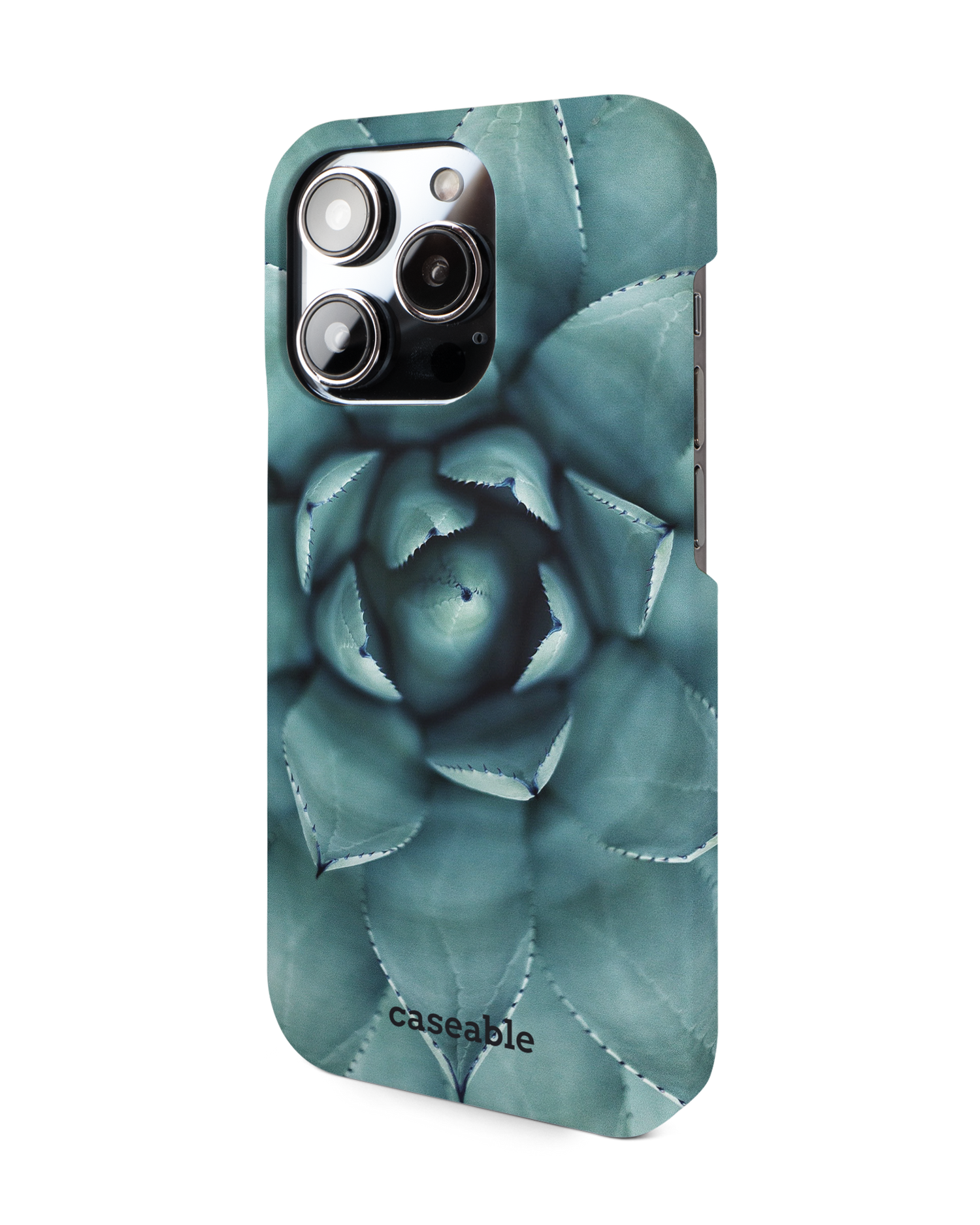 Beautiful Succulent Hard Shell Phone Case for Apple iPhone 14 Pro: View from the right side