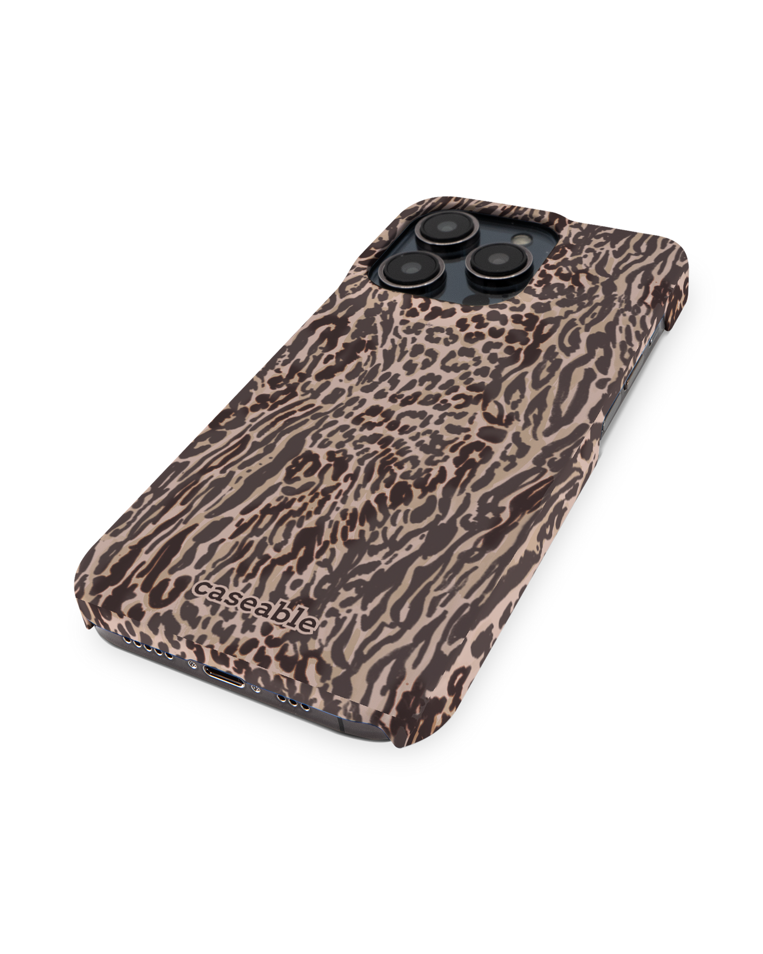 Animal Skin Tough Love Hard Shell Phone Case for Apple iPhone 14 Pro: Perspective view