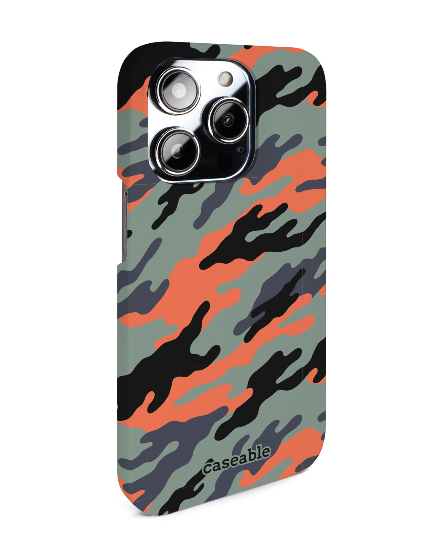 Camo Sunset Hard Shell Phone Case for Apple iPhone 14 Pro: View from the left side