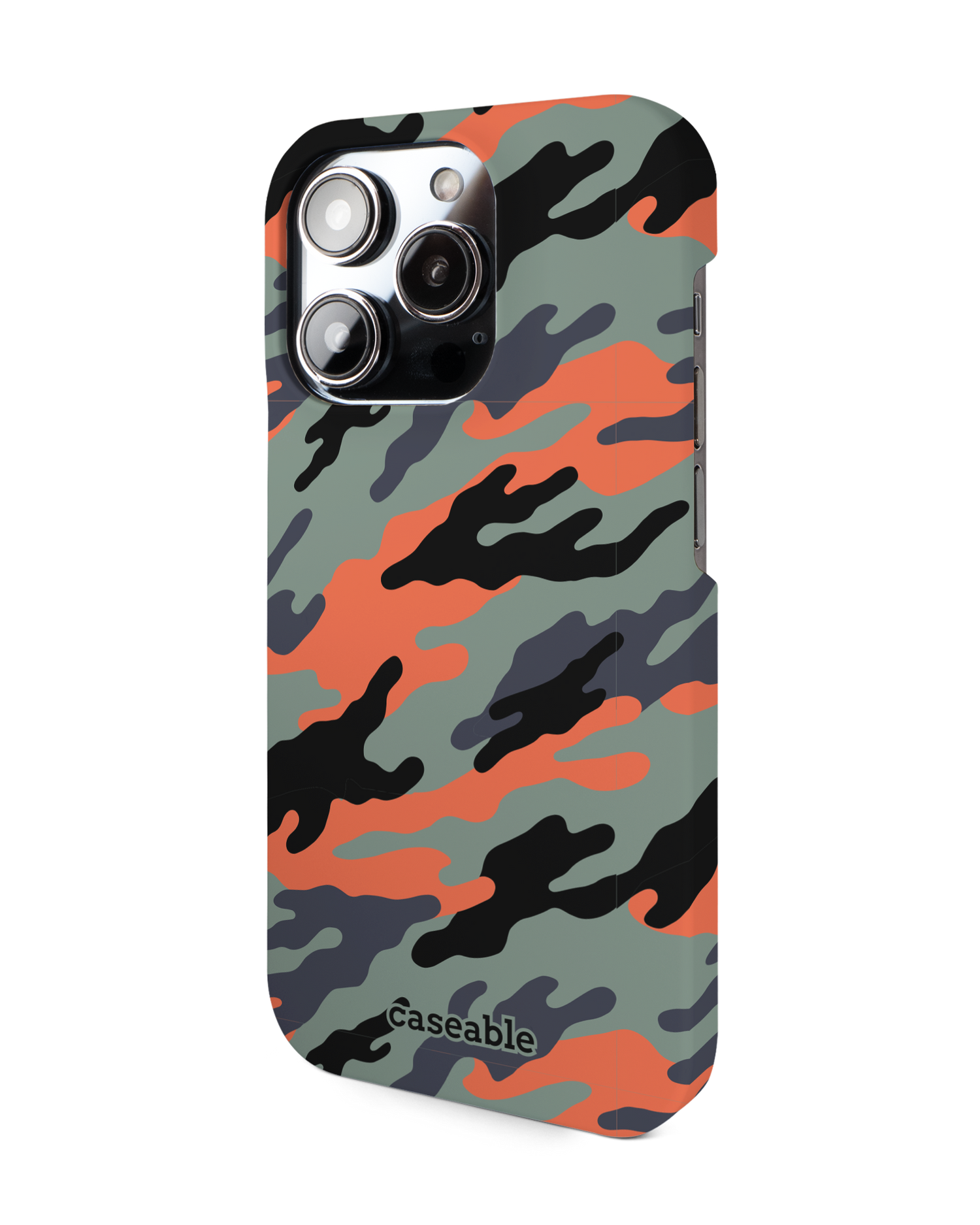 Camo Sunset Hard Shell Phone Case for Apple iPhone 14 Pro: View from the right side