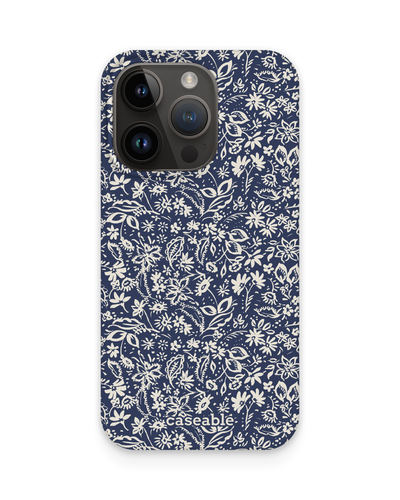 Ditsy Blue Paisley Hard Shell Phone Case for Apple iPhone 15 Pro
