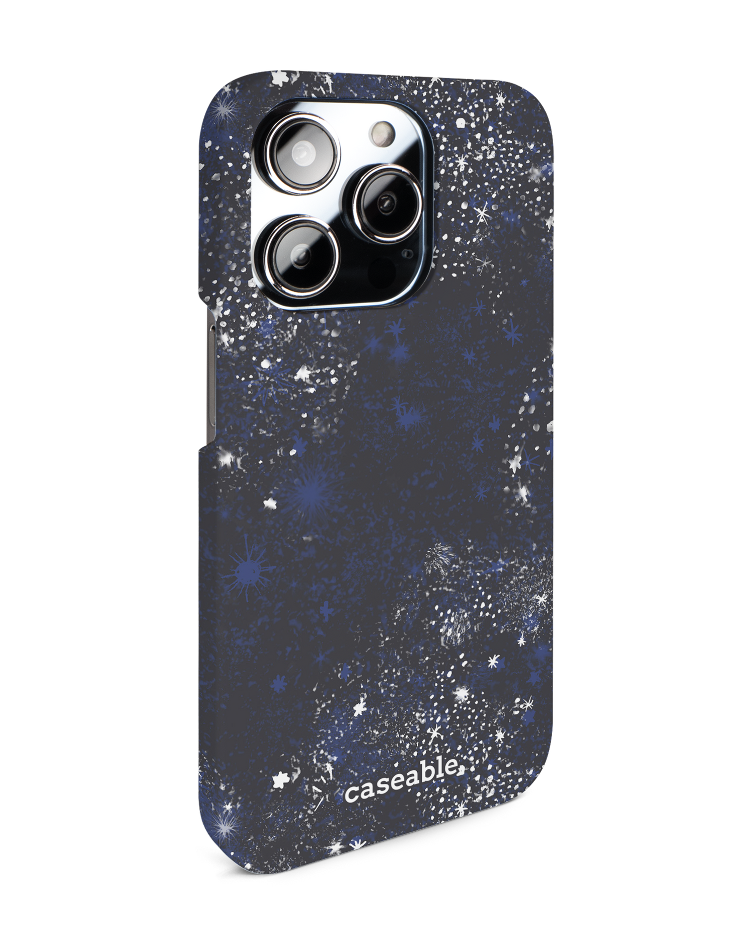 Starry Night Sky Hard Shell Phone Case for Apple iPhone 14 Pro: View from the left side