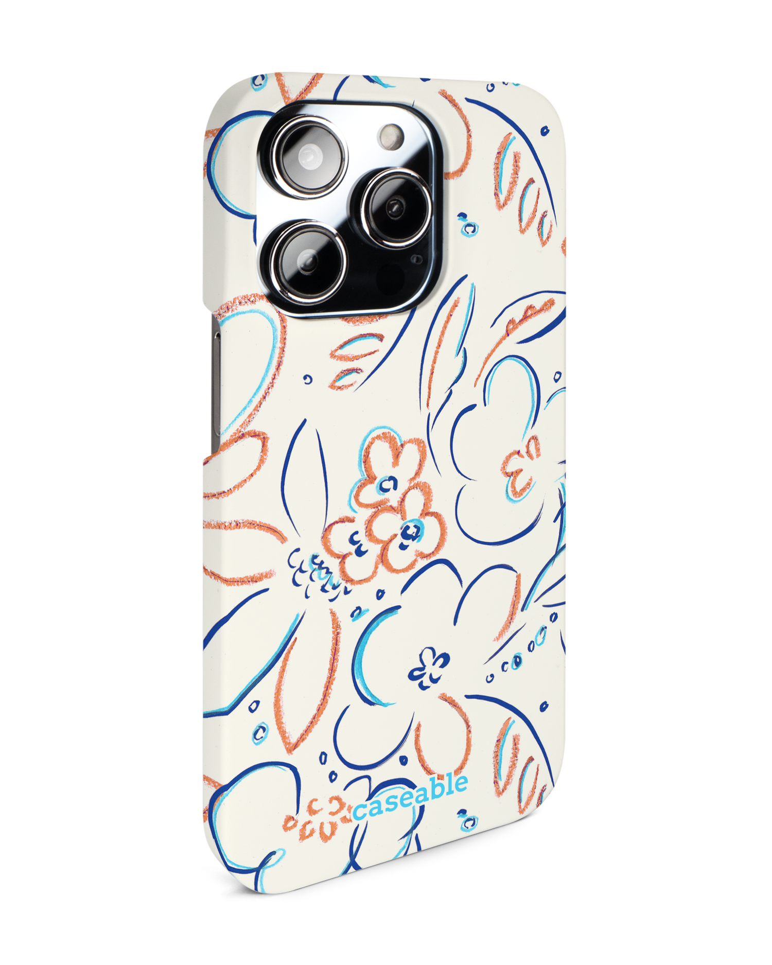 Bloom Doodles Hard Shell Phone Case for Apple iPhone 14 Pro: View from the left side