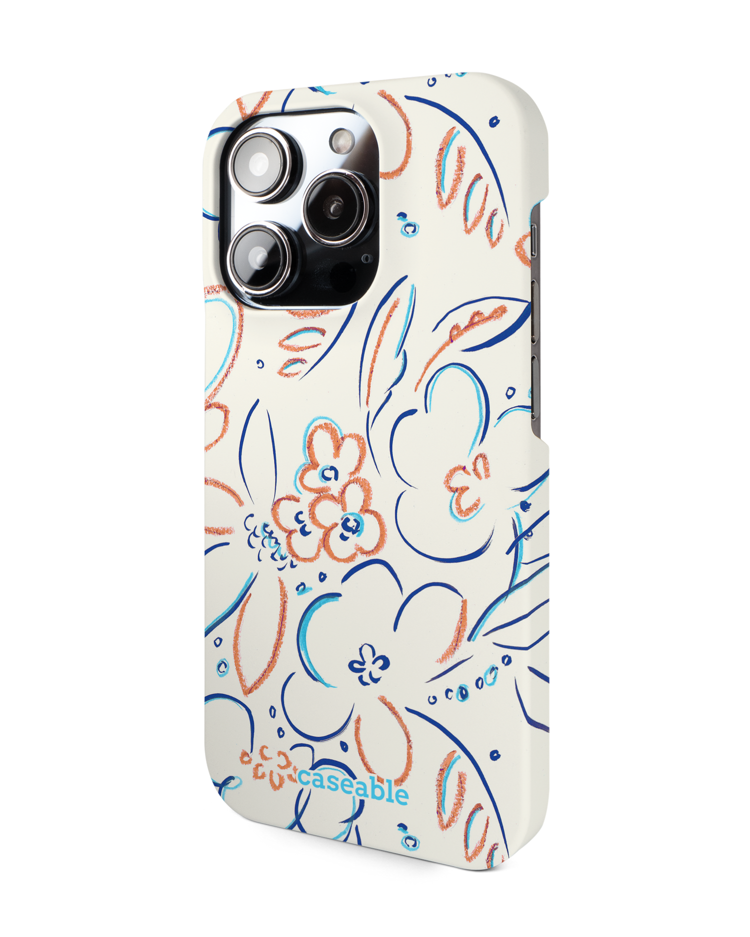 Bloom Doodles Hard Shell Phone Case for Apple iPhone 14 Pro: View from the right side