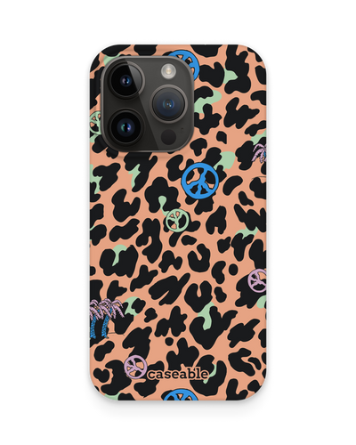 Leopard Peace Palms Hard Shell Phone Case for Apple iPhone 14 Pro