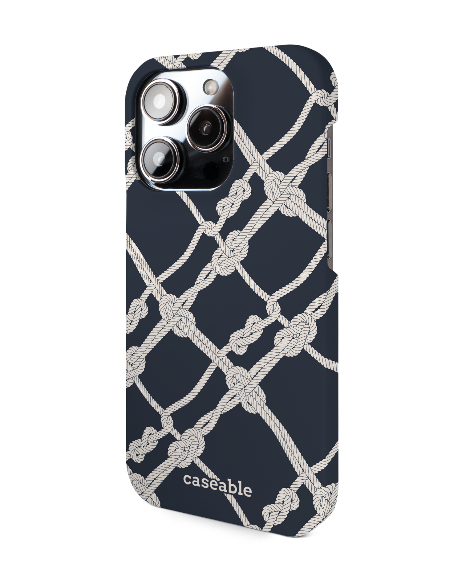 Nautical Knots Hard Shell Phone Case for Apple iPhone 14 Pro: View from the right side