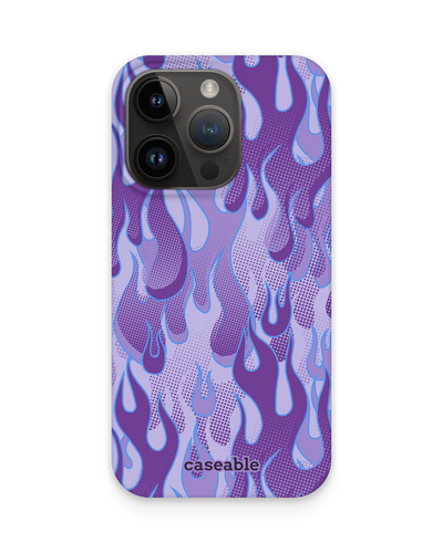 Purple Flames Hard Shell Phone Case for Apple iPhone 15 Pro