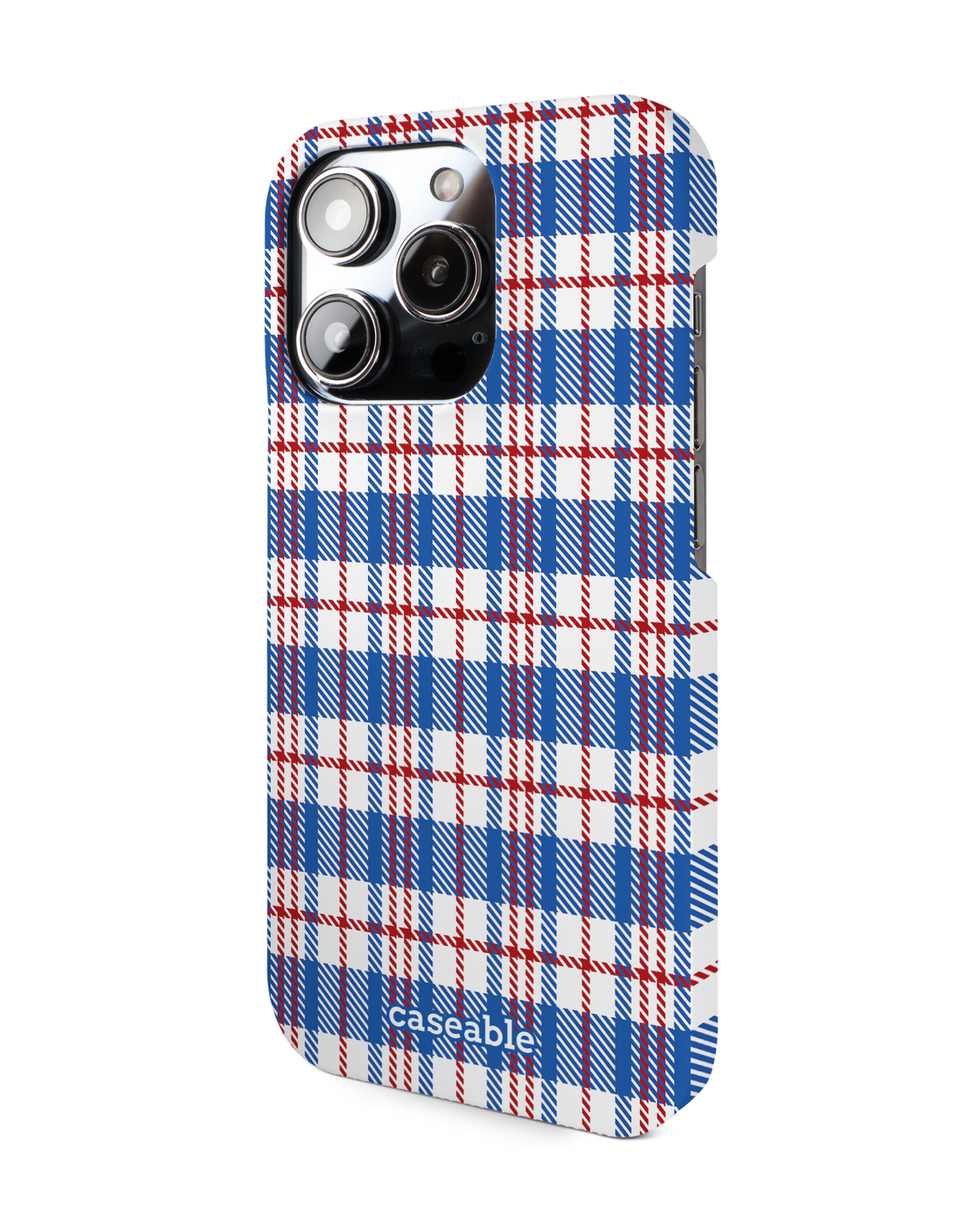 Plaid Market Bag Hard Shell Phone Case for Apple iPhone 14 Pro: View from the right side