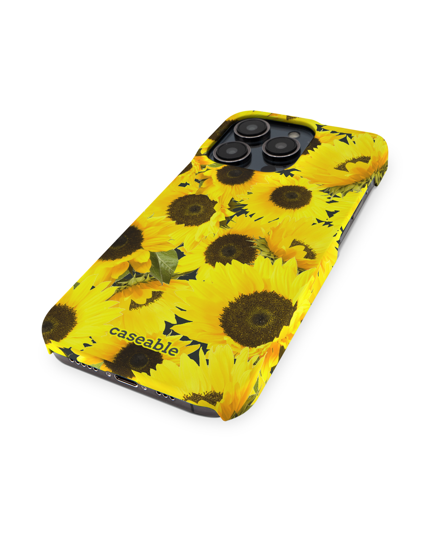 Sunflowers Hard Shell Phone Case for Apple iPhone 14 Pro: Perspective view
