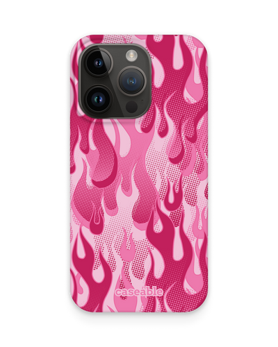 Pink Flames Hard Shell Phone Case for Apple iPhone 14 Pro