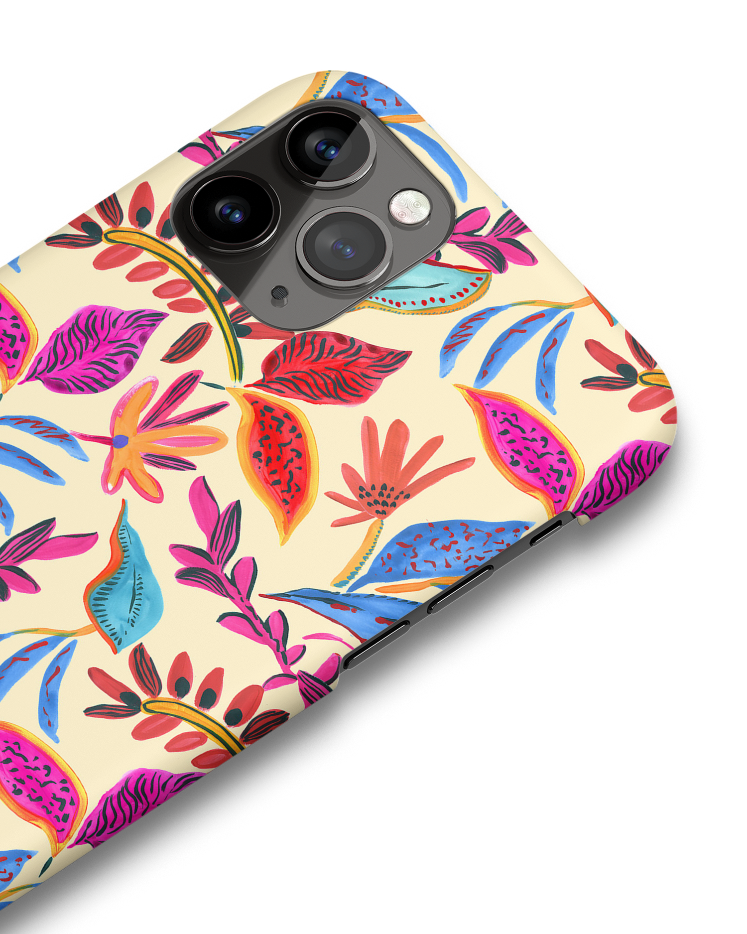 Painterly Spring Leaves Hard Shell Phone Case Apple iPhone 11 Pro: Detail Shot