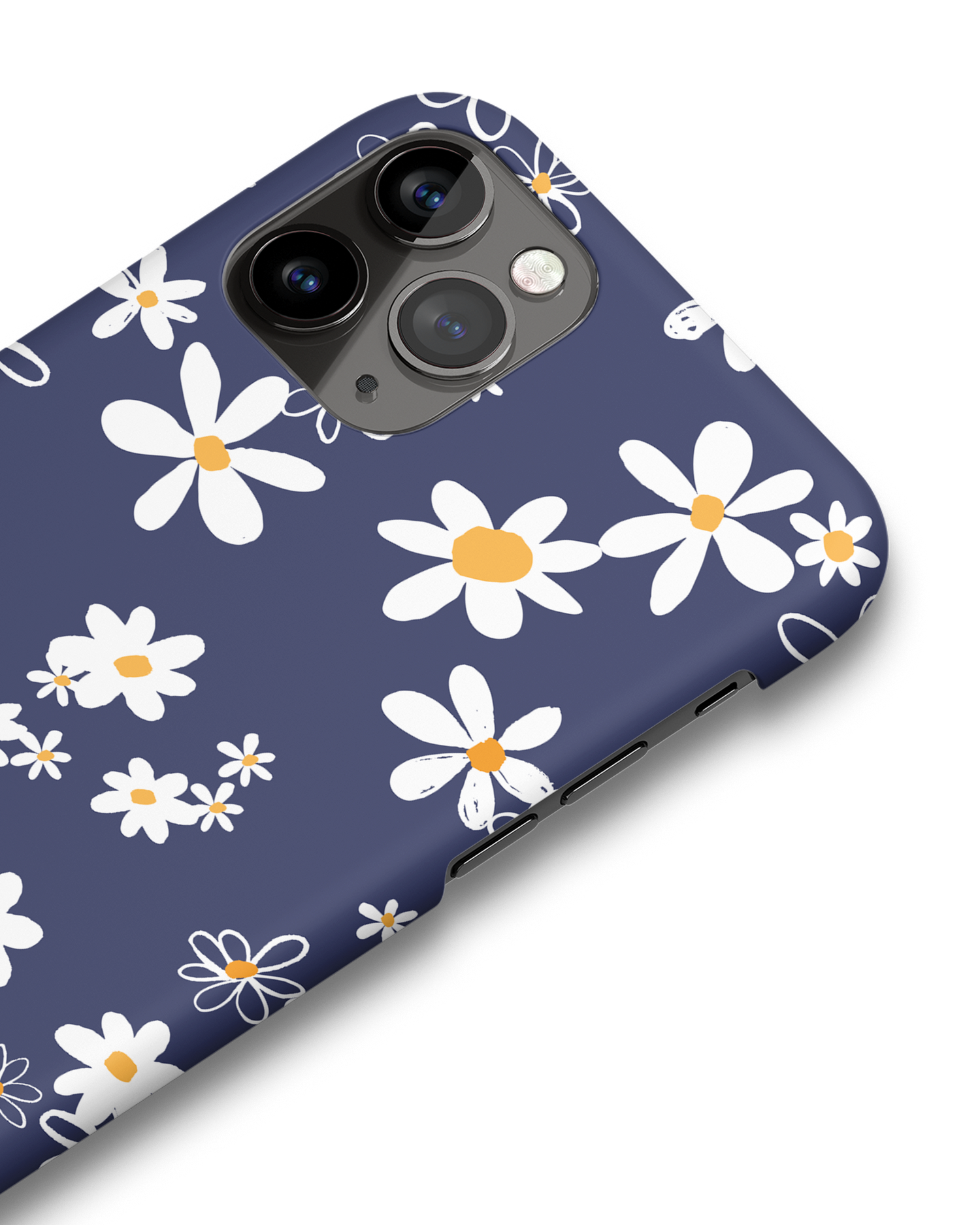 Navy Daisies Hard Shell Phone Case Apple iPhone 11 Pro: Detail Shot