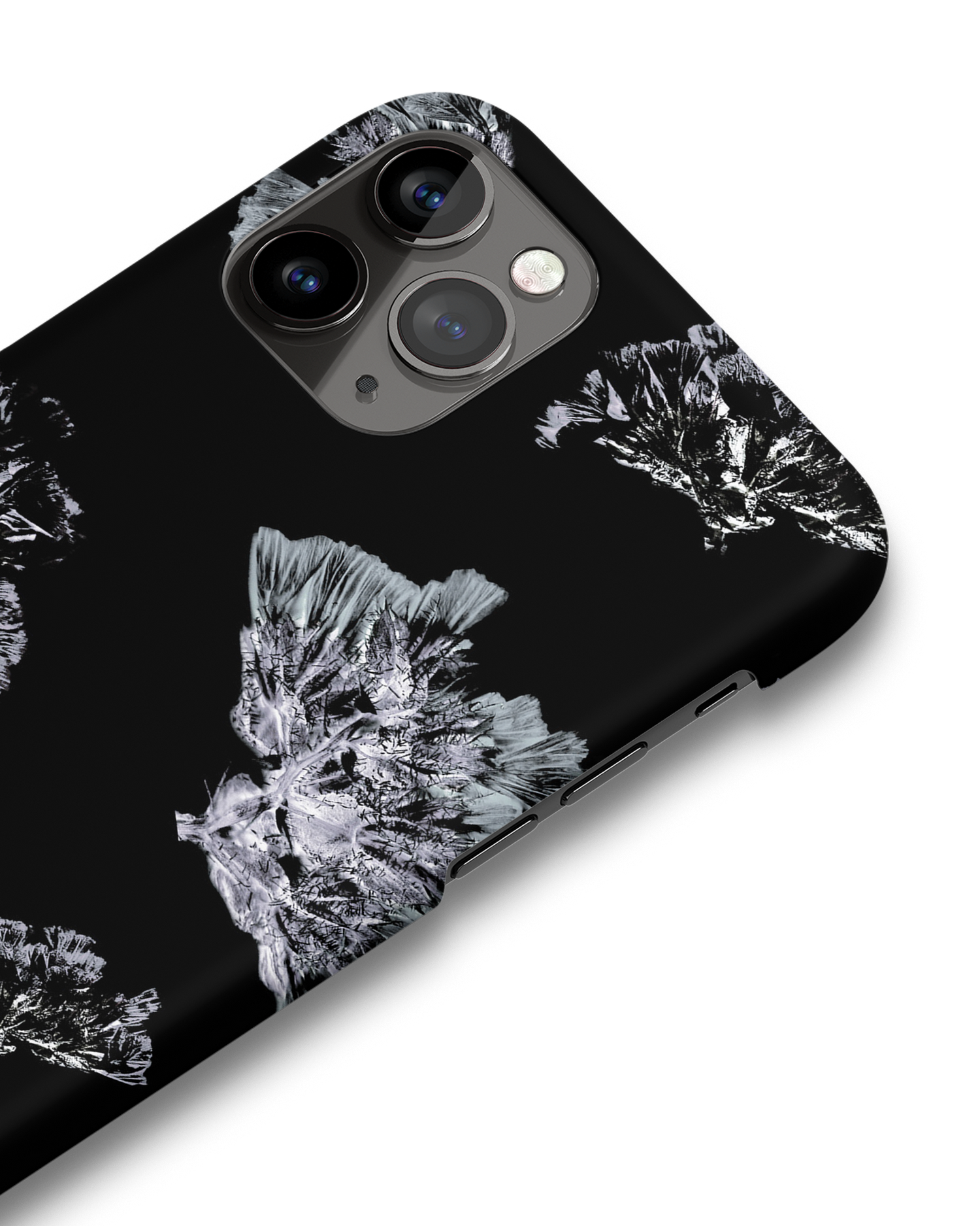 Silver Petals Hard Shell Phone Case Apple iPhone 11 Pro: Detail Shot
