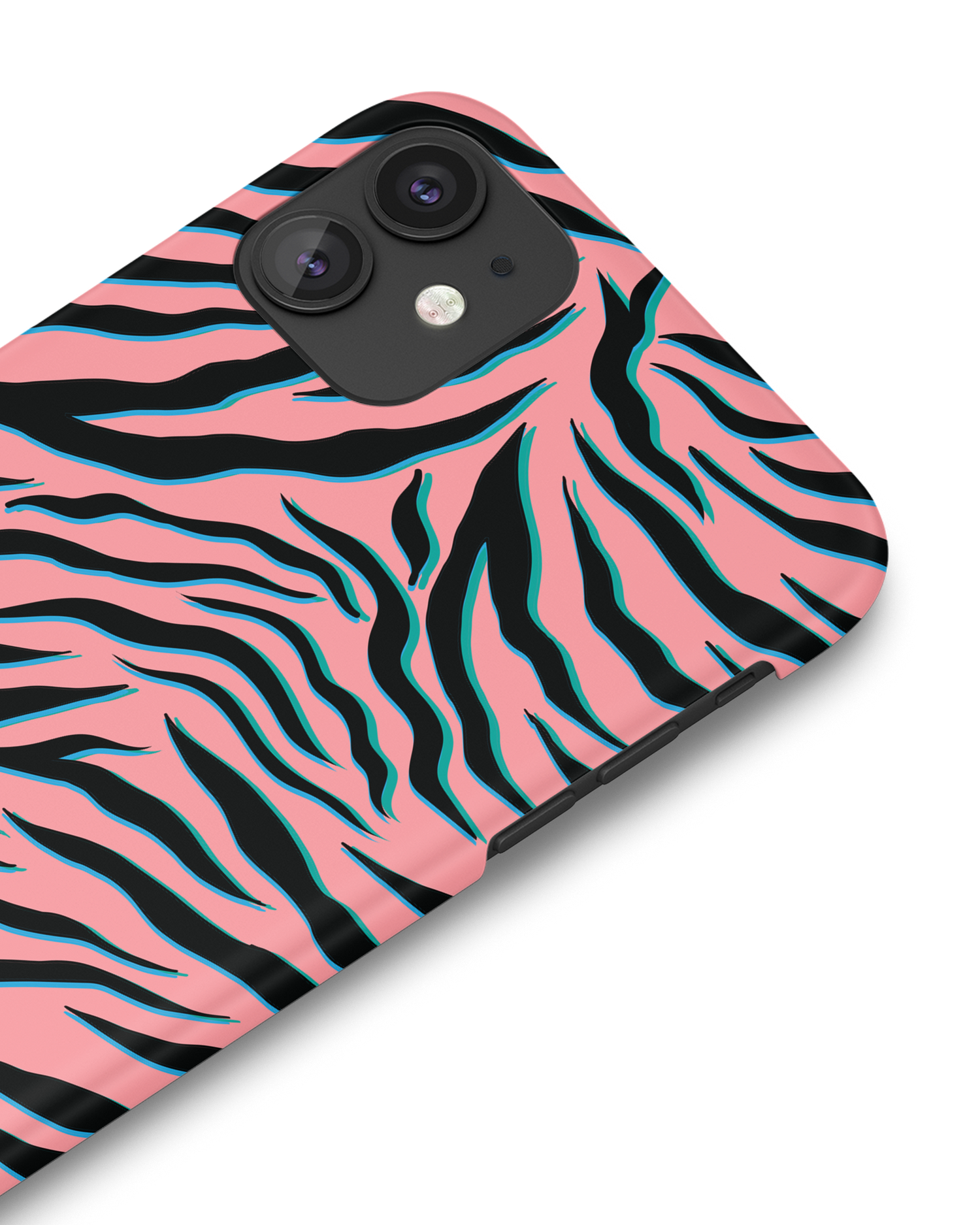 Pink Zebra Hard Shell Phone Case Apple iPhone 11: Detail Shot