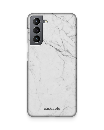 White Marble Hard Shell Phone Case Samsung Galaxy S21 Plus
