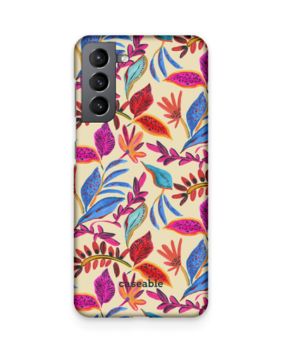 Painterly Spring Leaves Hard Shell Phone Case Samsung Galaxy S21 Plus