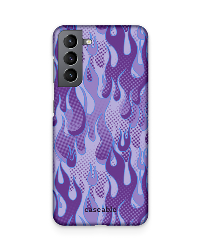 Purple Flames Hard Shell Phone Case Samsung Galaxy S21 Plus