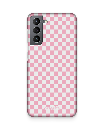 Pink Checkerboard Hard Shell Phone Case Samsung Galaxy S21 Plus