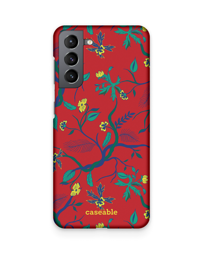 Ultra Red Floral Hard Shell Phone Case Samsung Galaxy S21 Plus