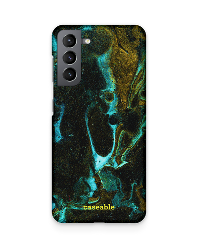 Mint Gold Marble Sparkle Hard Shell Phone Case Samsung Galaxy S21 Plus