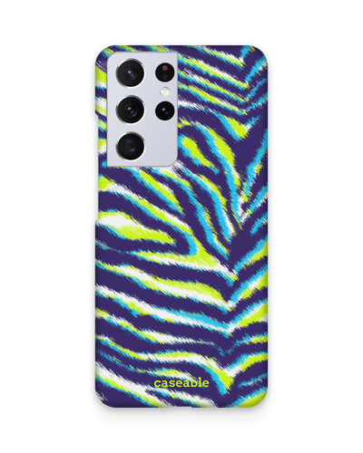 Neon Zebra Hard Shell Phone Case Samsung Galaxy S21 Ultra