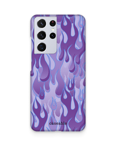 Purple Flames Hard Shell Phone Case Samsung Galaxy S21 Ultra