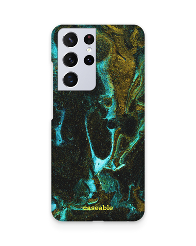 Mint Gold Marble Sparkle Hard Shell Phone Case Samsung Galaxy S21 Ultra