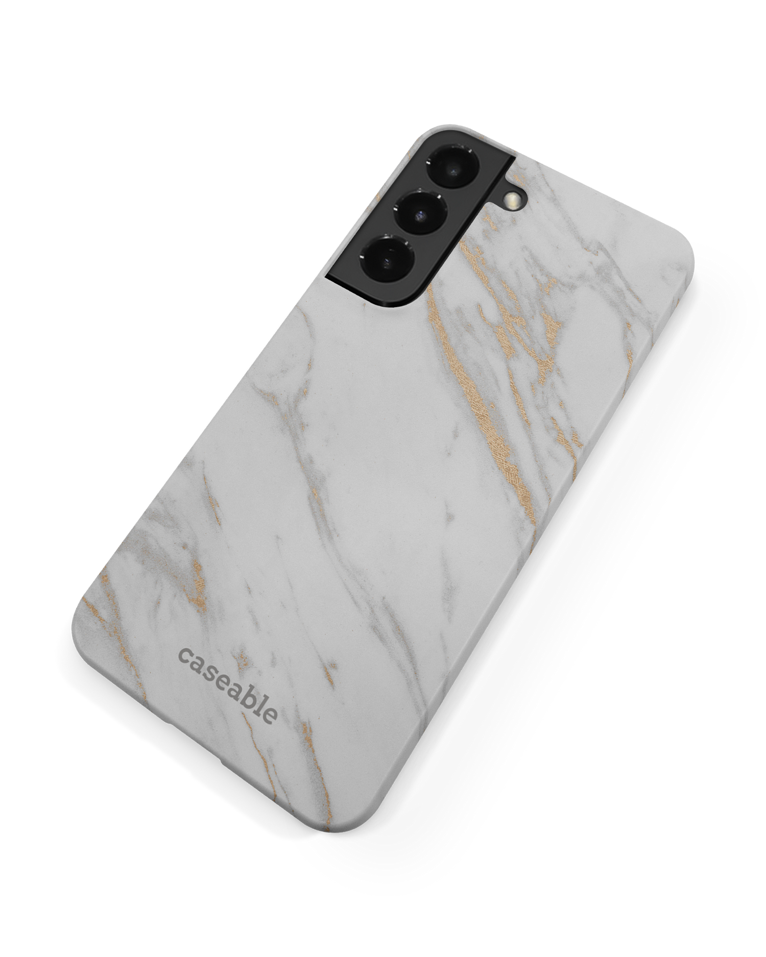 Gold Marble Elegance Hard Shell Phone Case Samsung Galaxy S22 Plus 5G: Back View