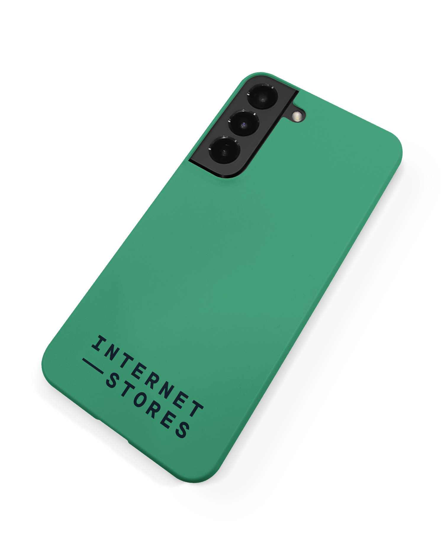 ISG Neon Green Hard Shell Phone Case Samsung Galaxy S22 Plus 5G: Back View