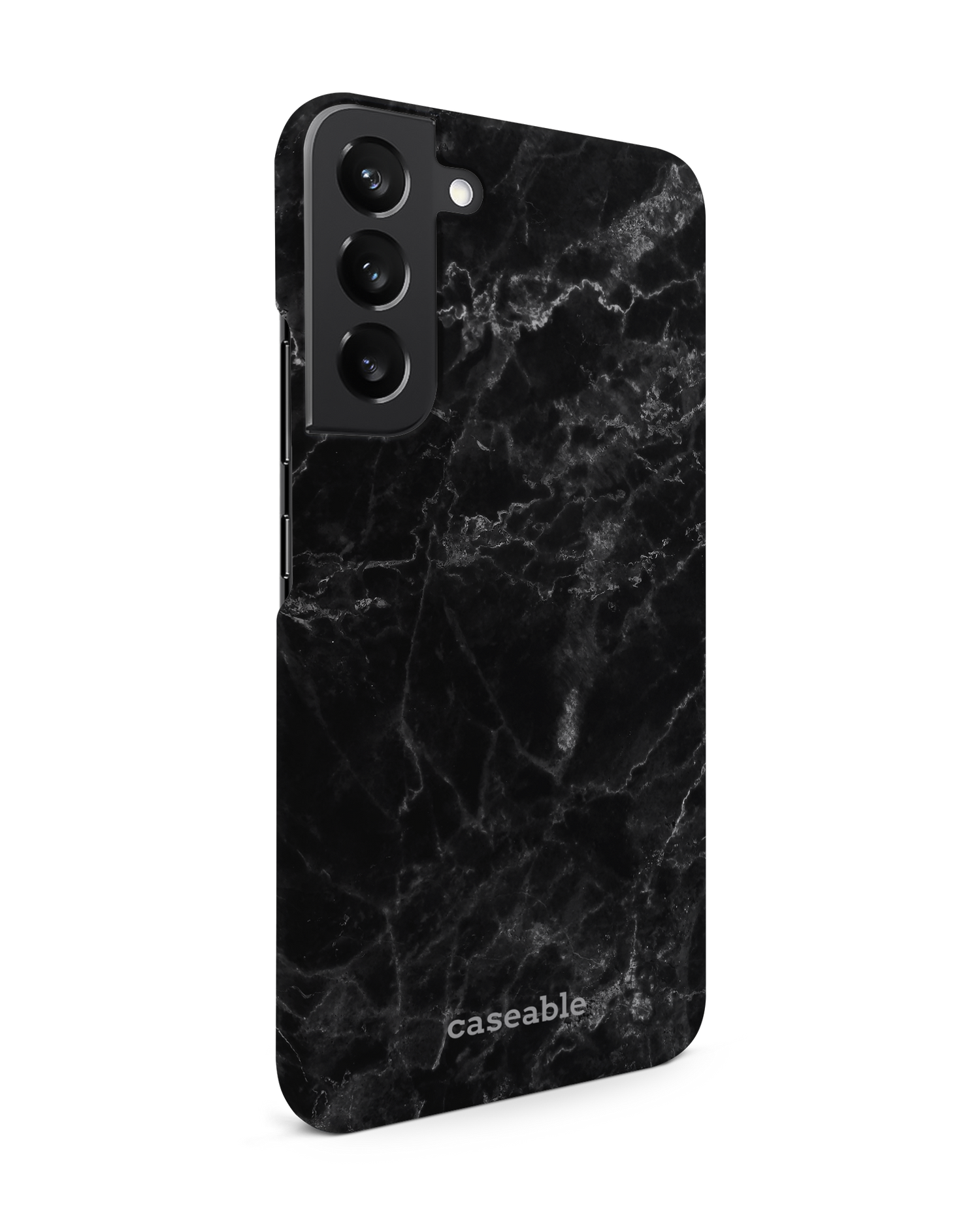 Midnight Marble Hard Shell Phone Case Samsung Galaxy S22 Plus 5G: View from the left side