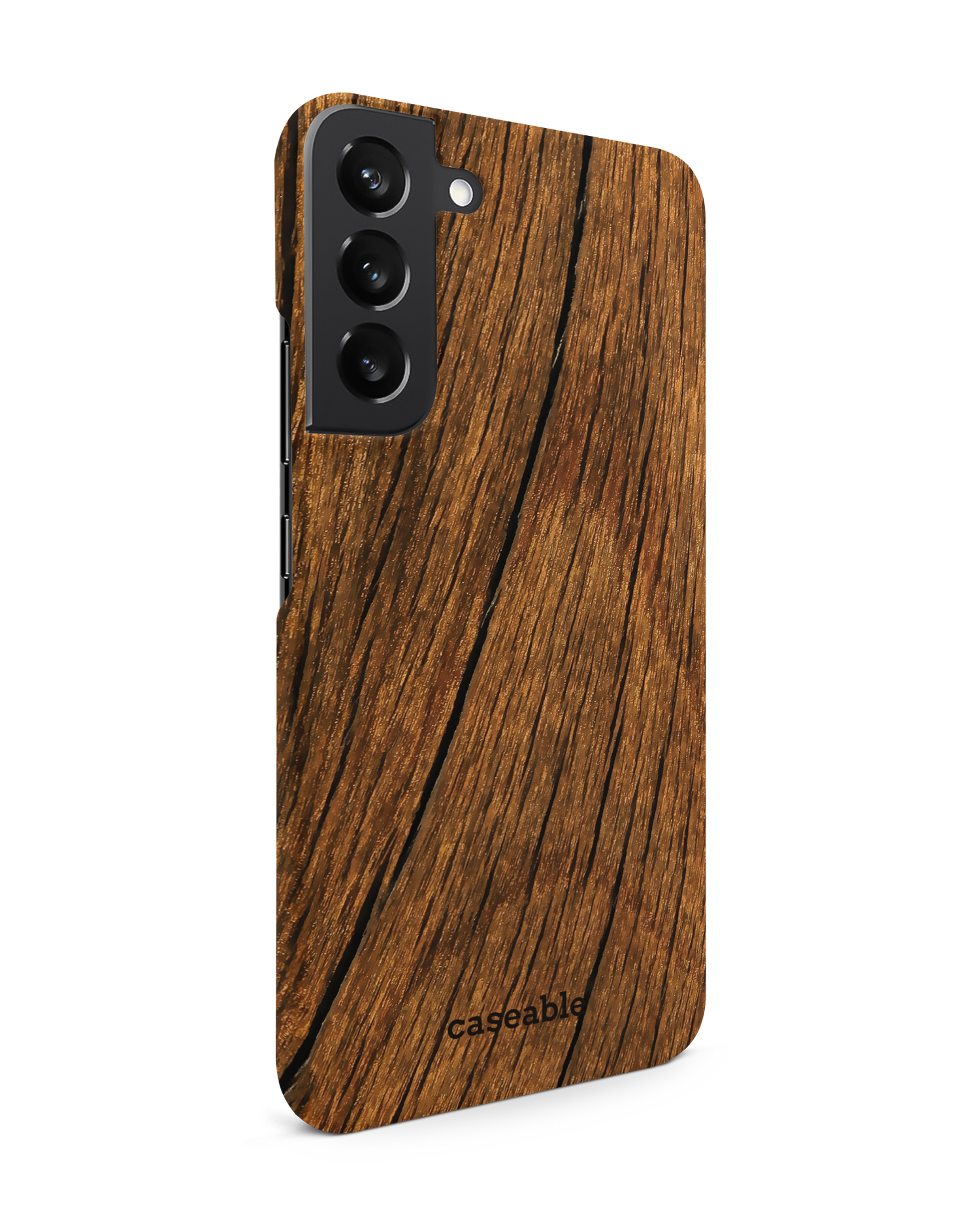 Wood Hard Shell Phone Case Samsung Galaxy S22 Plus 5G: View from the left side