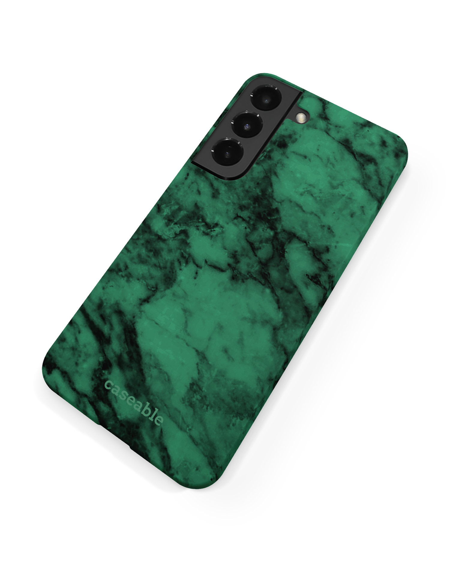 Green Marble Hard Shell Phone Case Samsung Galaxy S22 Plus 5G: Back View